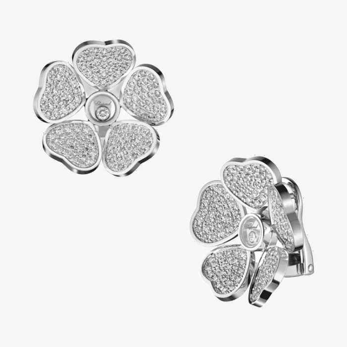 Chopard Happy Hearts Flower Earrings — view 1