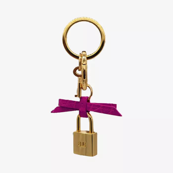 Lalage Beaumont Bow and Padlock Key Chain — view 1